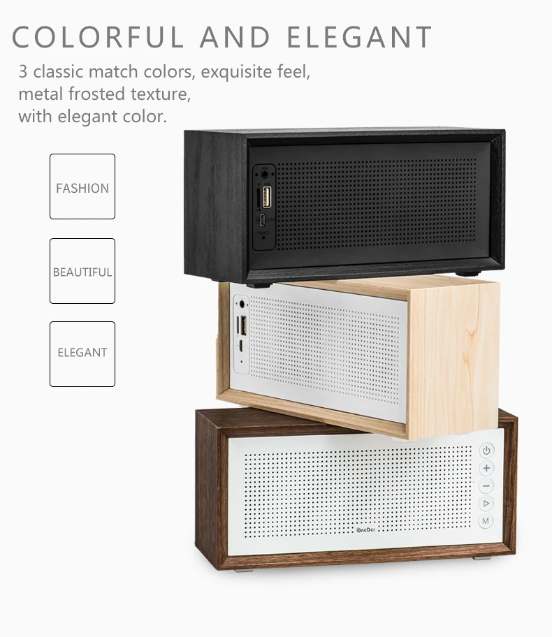 Oneder V2 Bluetooth динамик Портативный Модные НЧ-динамик с FM радио деревянный динамик bluetooth, Bluetooth колонки caixa de сом Поддержка TF