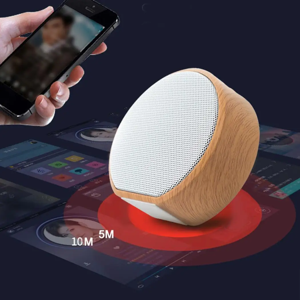 Текстура древесины Беспроводной Bluetooth Динамик портативный минирепродуктор