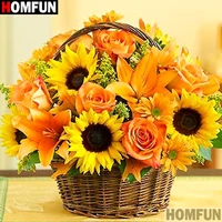 homfun full squareround drill 5d diy diamond painting sunflower landscape 3d embroidery cross stitch home decor gift a10521
