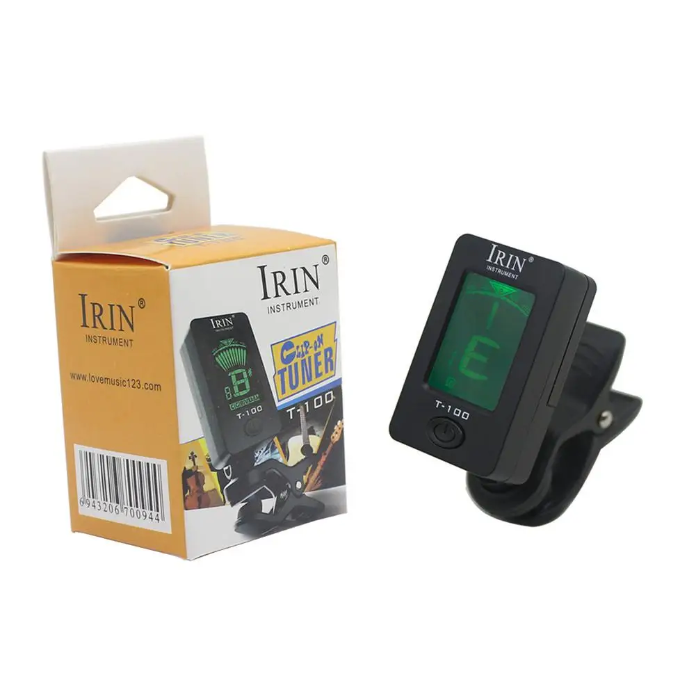 

IRIN T-100 Universal Guitar Tuner LCD Display Clip-on Guitarra Tuner for Chromatic Acoustic Guitar Bass Ukulele Part Accessories