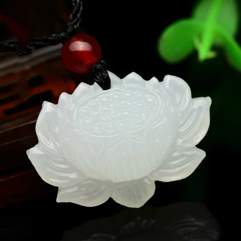 Прямая поставка искусственное ожерелье Нефритовый Цветок лотоса амулет на удачу