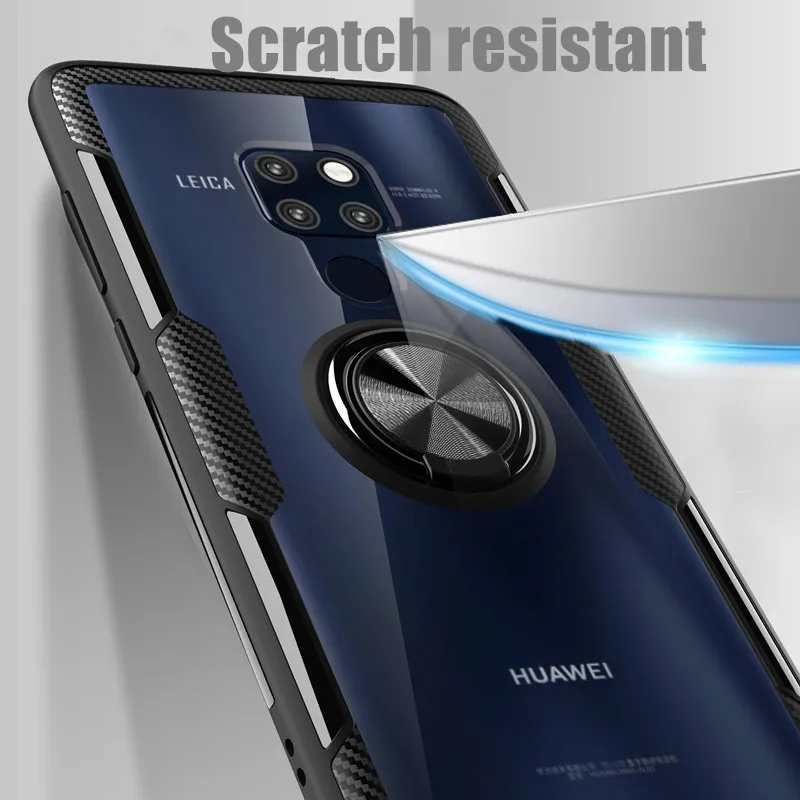 Чехол из закаленного стекла для huawei mate 20 X чехол для huawei mate 20 9 10 Pro 30 P20 Lite кольцо на палец прозрачный противоударный чехол