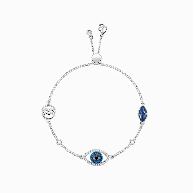 Женские браслеты Swarovski с кристаллами и созвездием модные серебряные голубыми