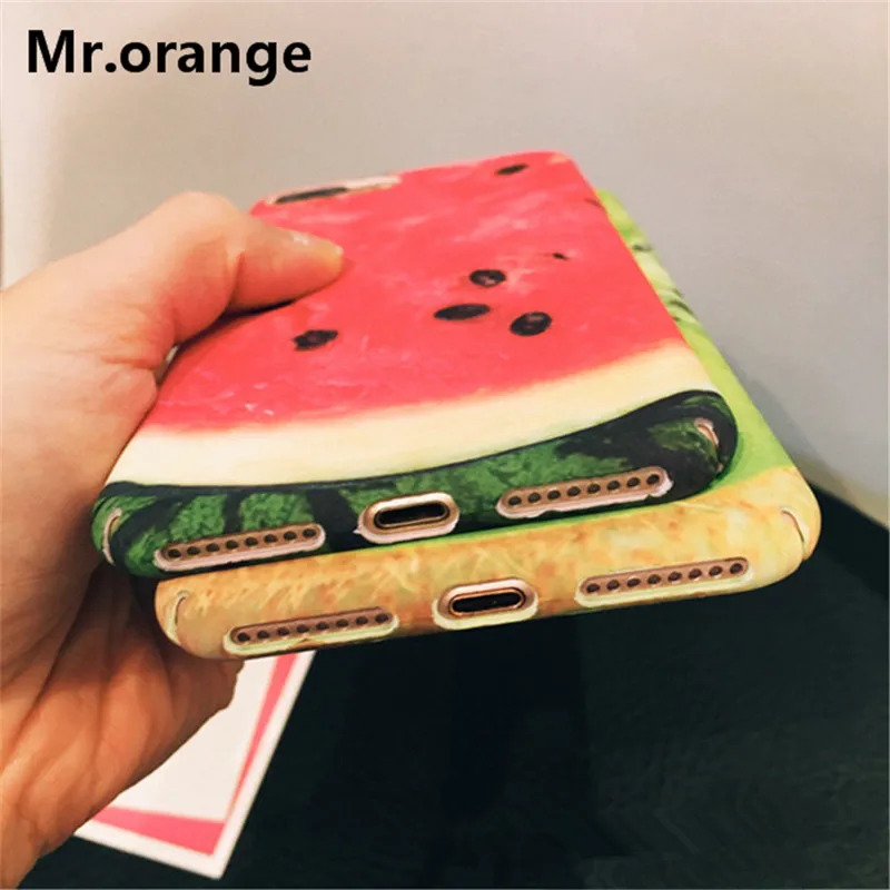 Mr.orange Pretty Fruit Kiwi Watermelon Pattern Cell Phone Case For iPhone 6 6S 7 Plus Soft TPU Silicone Back Cover |
