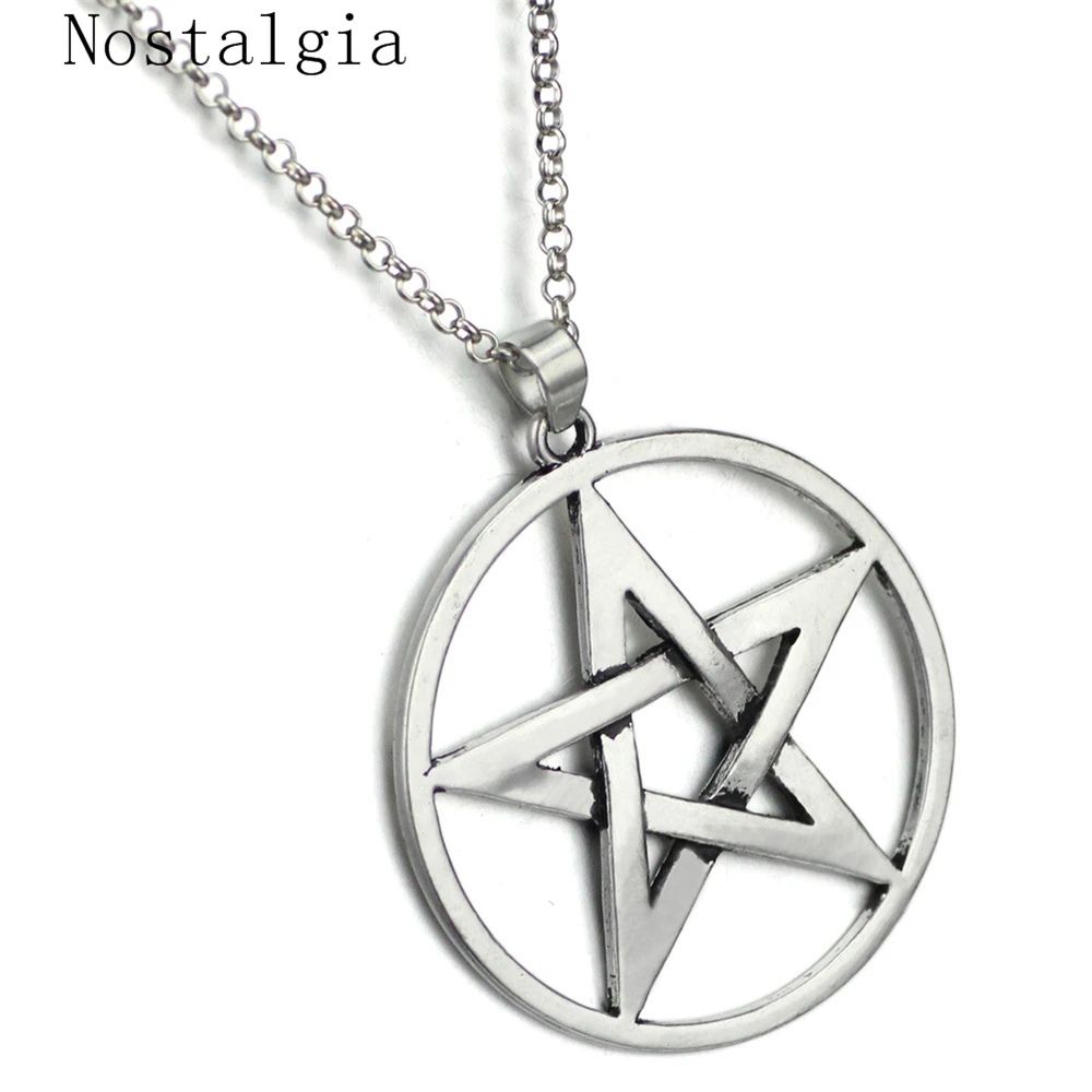 Fashion Necklace Accessories Hollow Out Five-pointed Star Pendant Necklaces Pentagram Punk Rock Biker Long Neckless Women Jewe | Украшения
