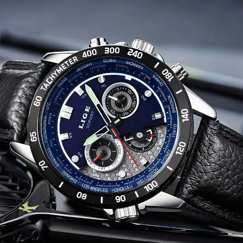 Relojes LIGE Мужские часы Роскошные Брендовые мужские военные спортивные светящиеся