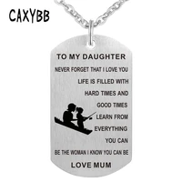 caxybb dog tag my daughter necklace child birthday gifts chains link necklace military metal stainless steel necklace gift