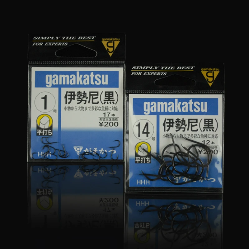 Черные рыболовные крючки Gamakatsu из высокоуглеродистой стали Зазубренные Isema