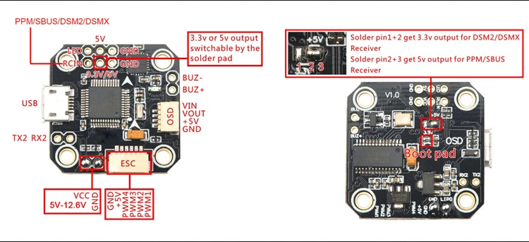 JMT Mini Tower F3 OSD управление полетом интегрированный 10A 4в1 ESC 20 мм x 20 мм для FlyTower FPV гоночный Дрон RC Racer Крытый Drone130