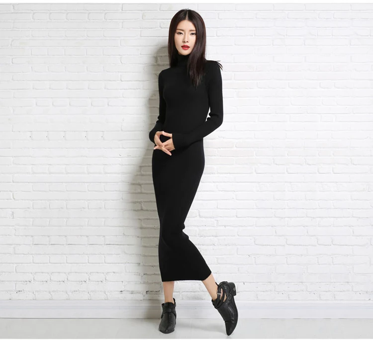 2017 new autumn and winter sexy long sweater soft feminine with collar cashmere female turtleneck knitted pullovers | Женская одежда