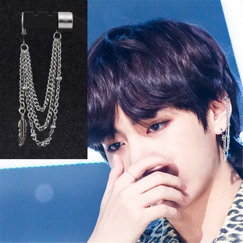 KPOP DNA корейские V Новые простые ювелирные изделия 1 пара Bangtan Boys Album JIMIN серьги-гвоздики в виде крыльев серьги из нержавеющей стали ювелирные изделия