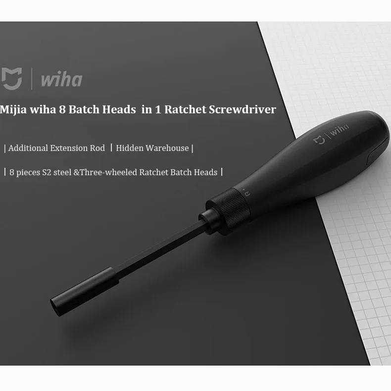 Xiaomi Wiha 8 в 1 трещотка отвертка набор Высокоточный магнитный мини отвертка Набор бит умный дом наборы