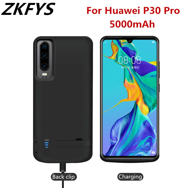 

ZKFYS 5000mAh Powerbank Case For Huawei P30 Pro Battery Cases Portable Charger Power Bank Case External Battery Charging Cover