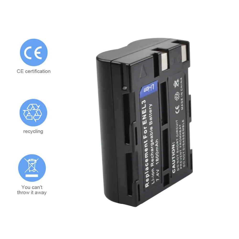 2X7,4 V 1800 запасная батарея AKKU для телефона, мАч DSLR EN-EL3 RU EL3 ENEL3 Батарея для Nikon D300S D300 D100 D200 D700 D70S D80 D90 D50 L20