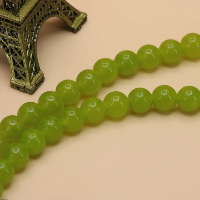8 мм Яблоко зеленый халцедон Свободные Круглые красивые ювелирные изделия лучшие