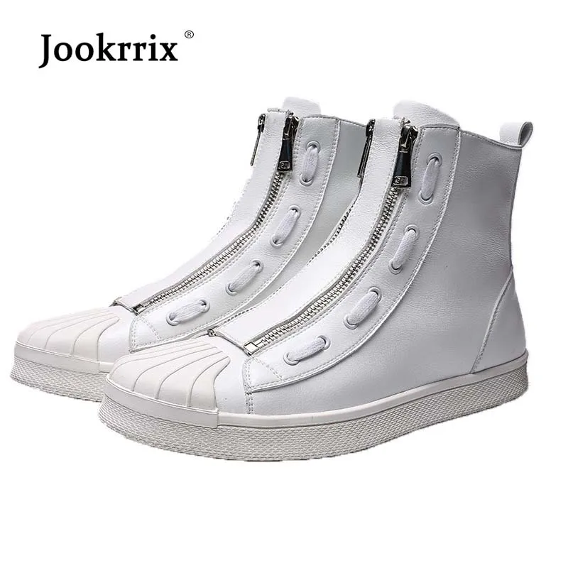 Jookrrix/новая обувь из натуральной кожи для мужчин брендовые высокие кроссовки