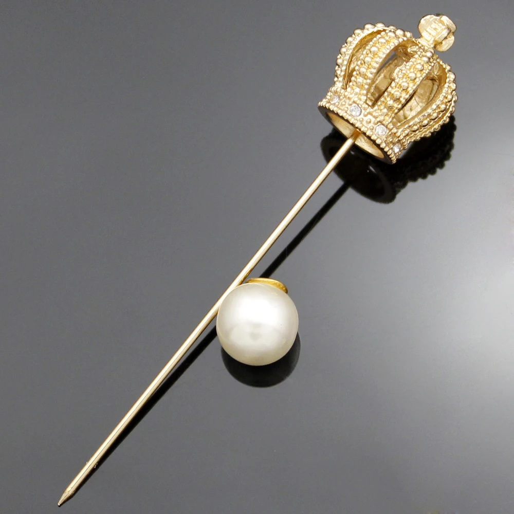 Золотая Королевская корона тиара с крестом на лацкан булавка галстук шляпа