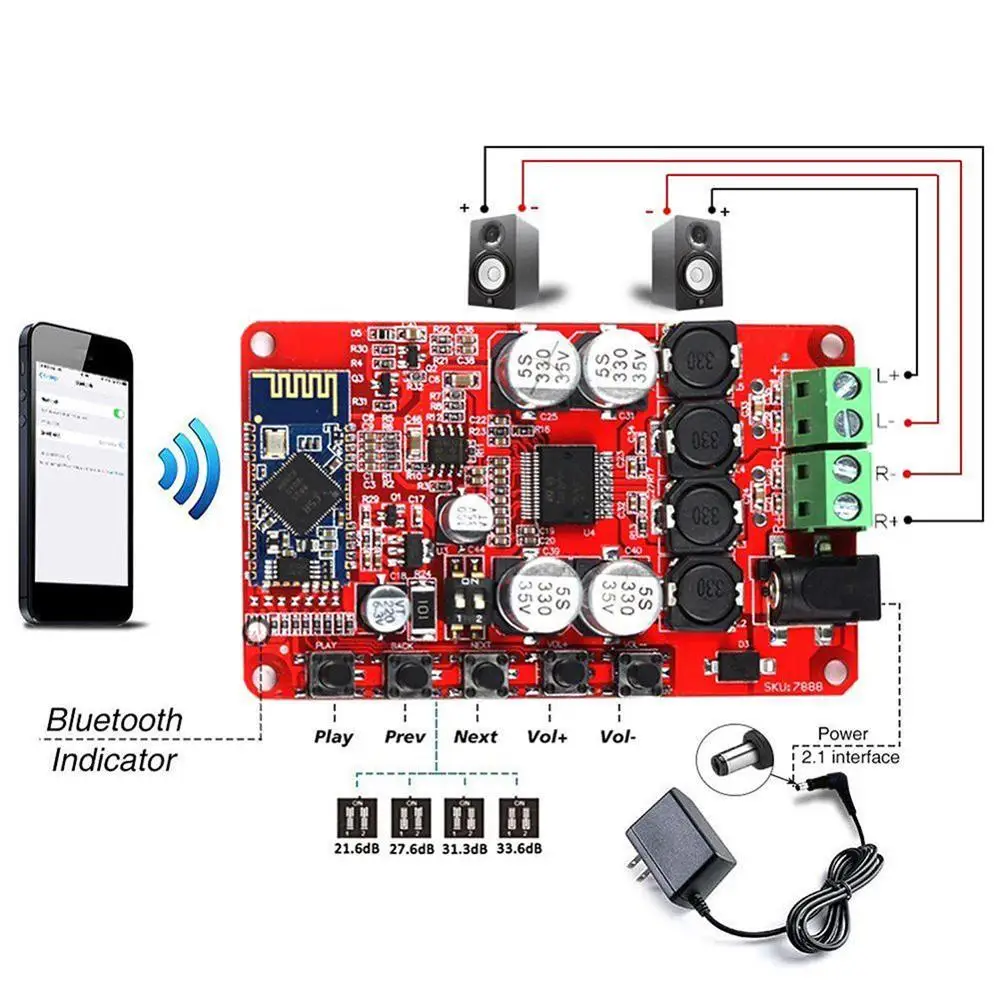 TDA7492P 50 Вт + Bluetooth 4 0 беспроводной цифровой аудиоприемник Плата усилителя Hi Fi Amp