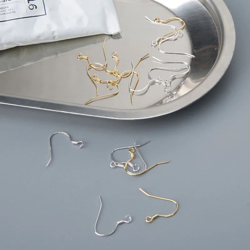 1 Pair S925 Silver Plated &amp 24K Gold Plating Anti-allergy Ear Hooks DIY Earrings for Women Jewelry Accessories | Украшения и