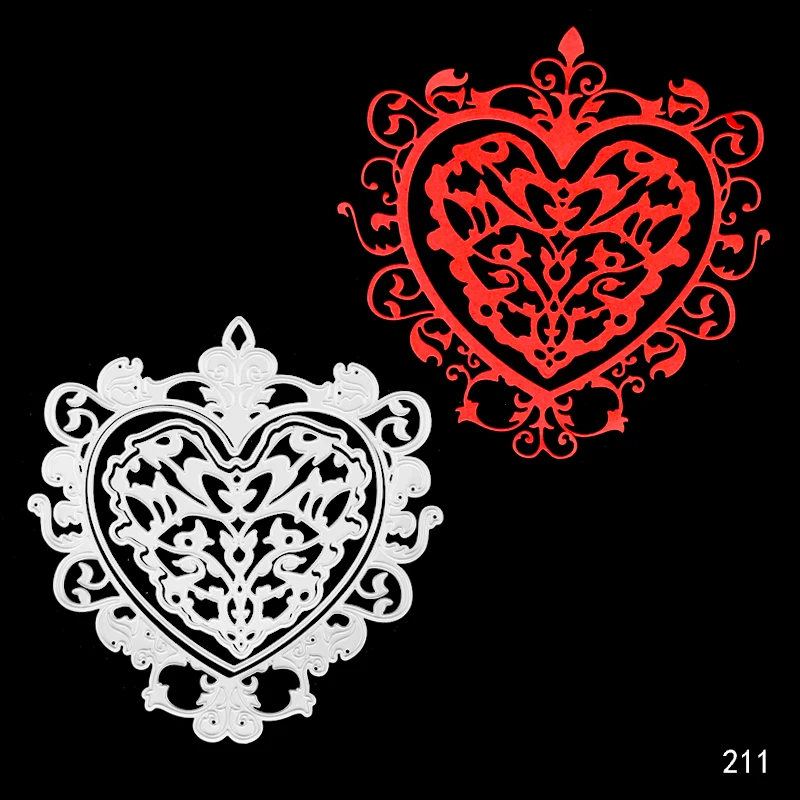 

AZSG Flower Heart Border Cutting Dies For DIY Scrapbooking Dies Decorative Embossing Stencil DIY Decorative Cards Die Cutter