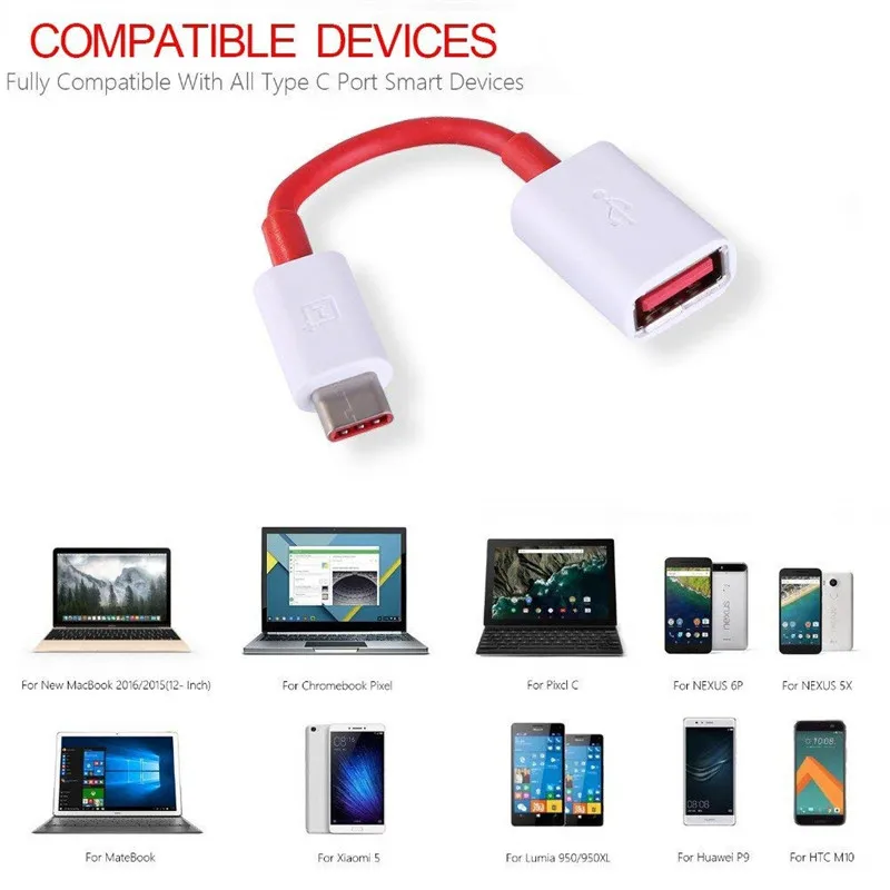 Переходник OTG USB Type c для OnePlus 5/3T/3 10 см адаптер передачи данных зарядный кабель