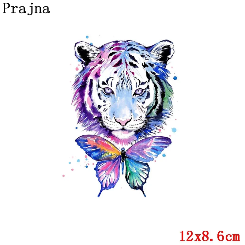 Термотрансферная аппликация Prajna с изображением животных тигра волка черепа в