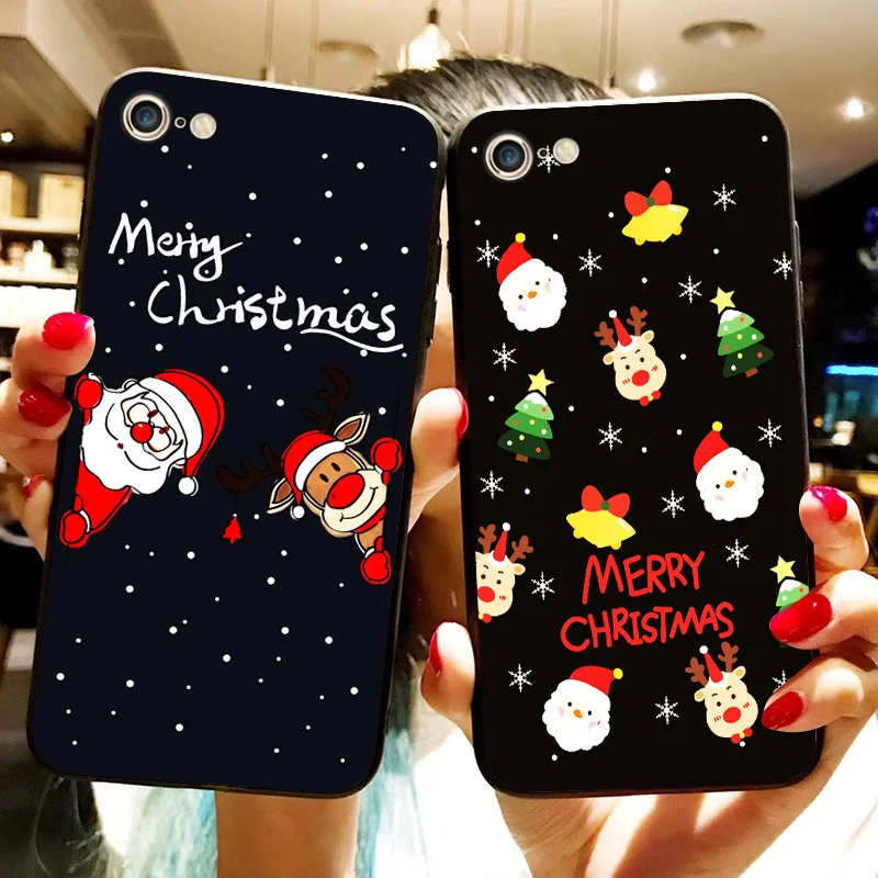 Милый Рождественский Мягкий силиконовый чехол из ТПУ с Санта Клаусом для iphone X 6 7 8