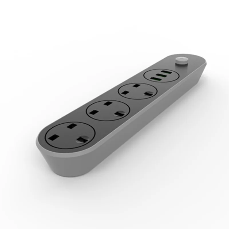 New intelligent USB power British standard plug 3 socket port charger 1.6M line wall for mobile homepage | Электроника