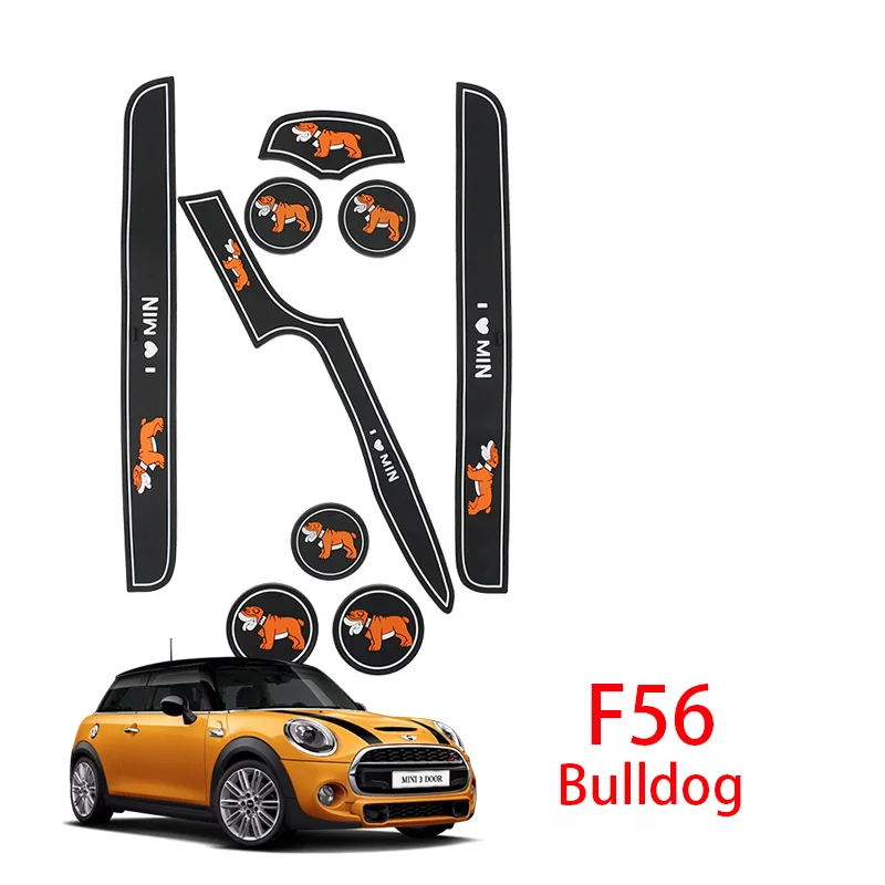 F56 Bulldog Юнион Джек Автомобильный держатель для воды ворота Слот коврики силиконовые Противоскользящие коврики для Mini Cooper One F54 F55 F56 F60 земляк автомобильные аксессуары - Название цвета: F56 Bulldog