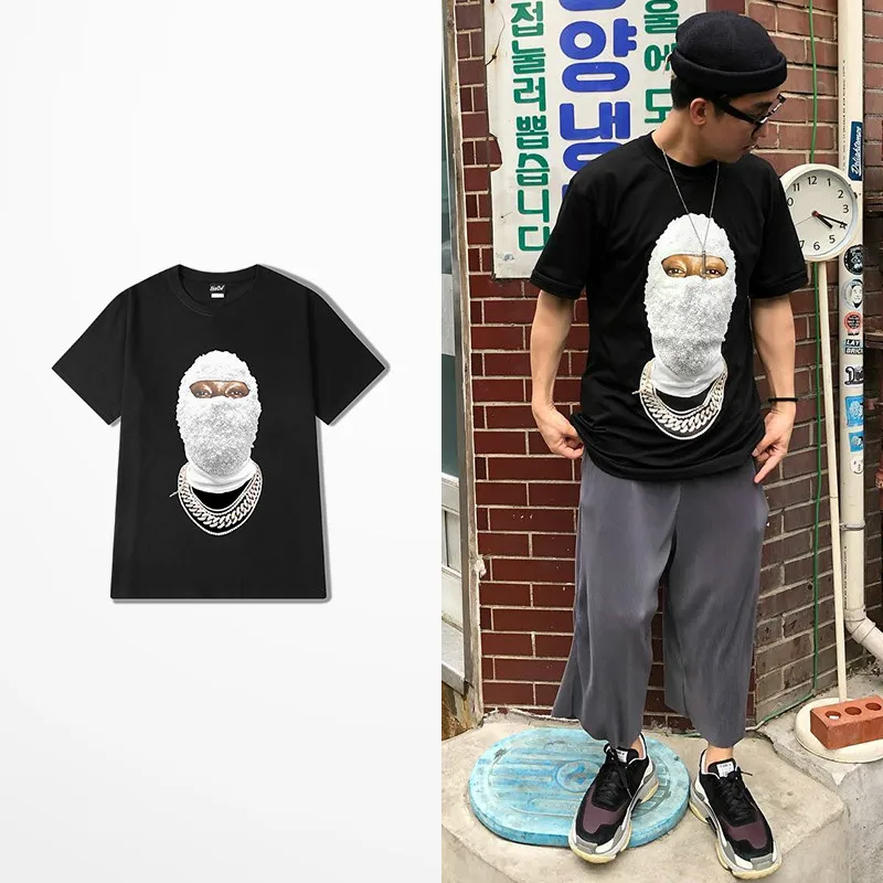 Летняя обувь с кристаллами Женщина в маске футболки для мужчин Skatebaord 100%