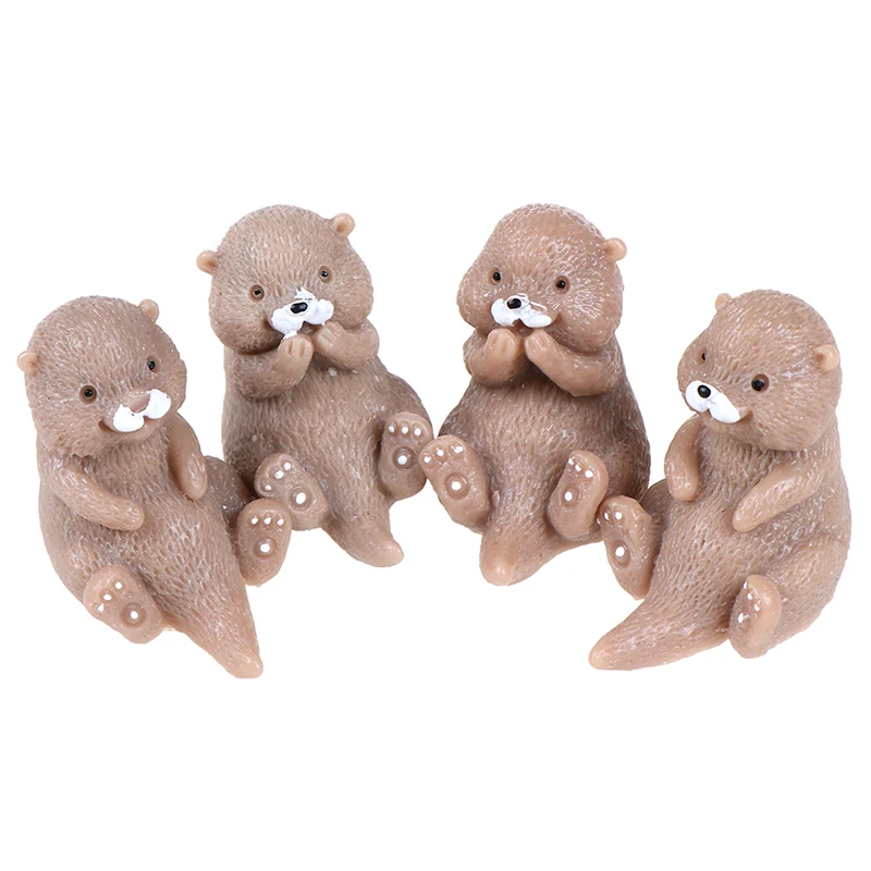 

Lovely Artificial Otter Model Mini Figurine Cartoon Animal Fairy Garden Home Miniature Ornament Desk Office Decoration Accessory