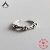 100 925 sterling silver jewelry thai silver knots open rings for women bijoux nice gifts