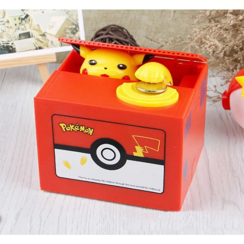 Cute creative children money box piggy bank music cartoon Pikachu change pot to eat 004 | Дом и сад