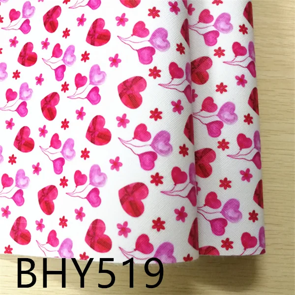 BHY519 7,6*12 дюймов День Святого Валентина принт искусственная кожа для DIY аксессуары BHY517 - Цвет: BHY519