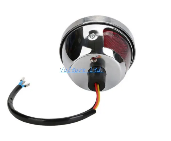 Универсальный хромированный круглый тормозной фонарь для мотоцикла Harley Bobber Chopper