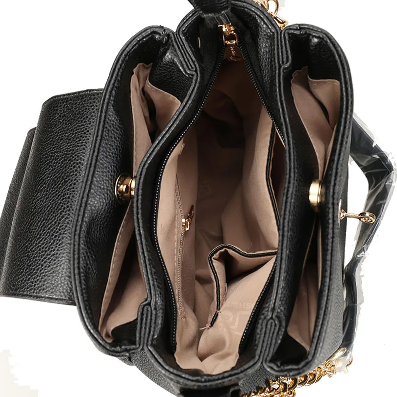 Сумка женская черная кросс-боди с цепочкой и замком модель ZH88 2017 | Багаж сумки