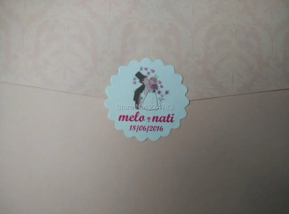 100 шт Свадебные самоклеящиеся бумажные наклейки конфетная коробка Свадебная