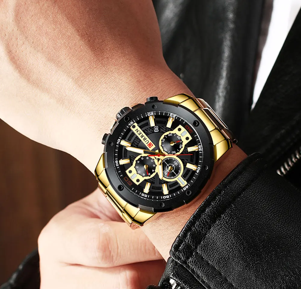 Newest CURREN Watch Top Luxury Brand Men Stylish Business Steel Quartz Watches Classy Sport Chronograph Clocks Gift 2019 | Наручные часы