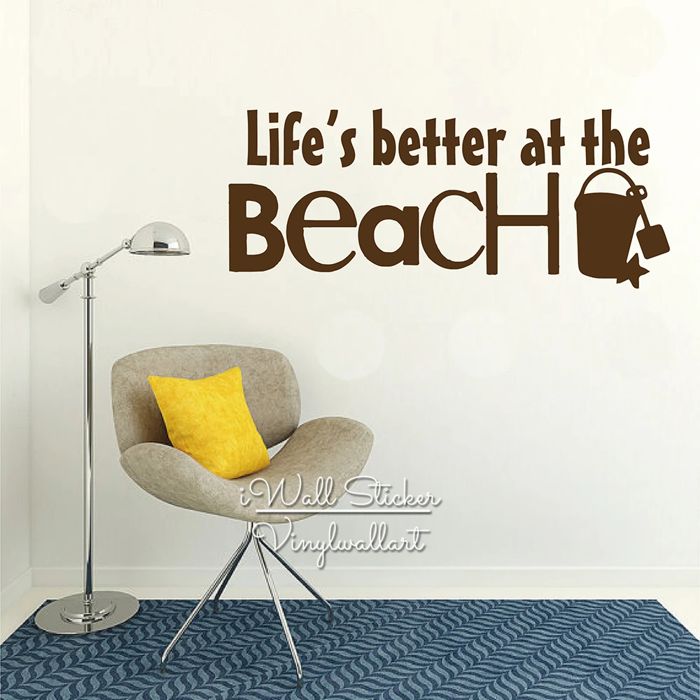 

Life Is Better At The Beach Quote Wall Stickers Quote Beach Wall Decal Modern Holiday Wall Decor Cut Vinyl Q267