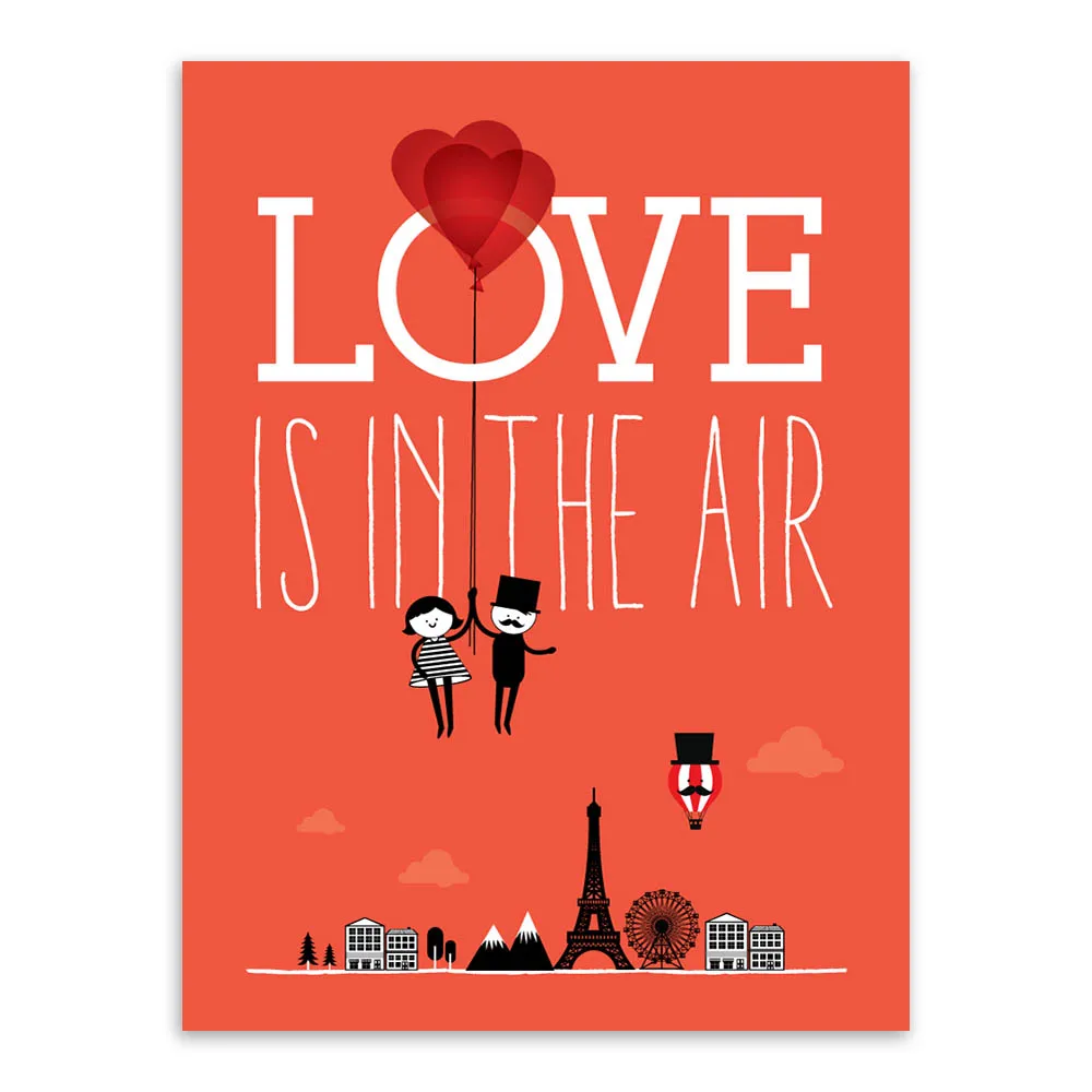 Романтическая парная парочка из Парижа Триптих свадебное украшение А4