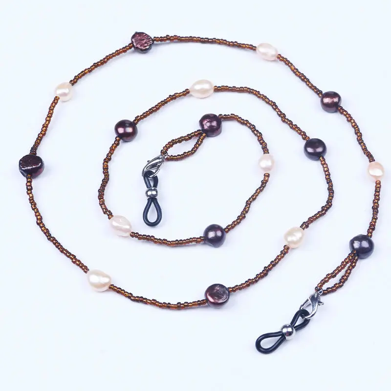 Новые Полезные коричневые очки с жемчугом ремешок держатель Веревка для