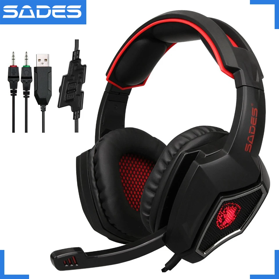 Проводная игровая гарнитура SADES Spirit Wolf 3 5 мм микрофон с глубокими басами и