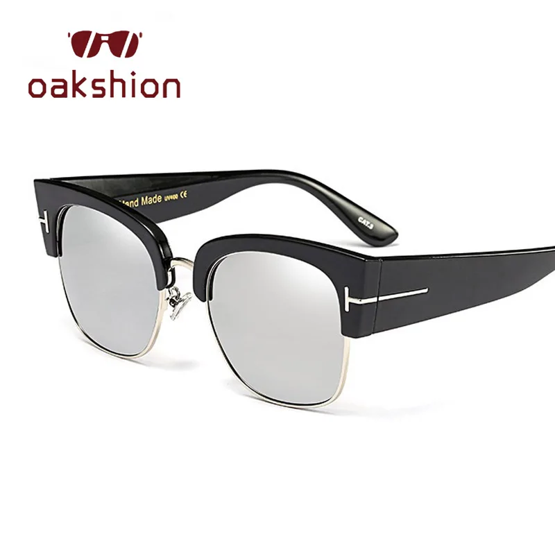 Женские Модные полуоправы кошачий глаз солнцезащитные очки винтажные роскошные