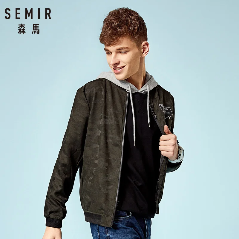 SEMIR XS 3XL новая мужская куртка Бомбер на молнии повседневная Уличная одежда в стиле