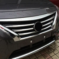 abs chrome for nissan sunny versa sedan 2015 2016 accessories car head grille fence decoration strip cover trim car styling 6pcs