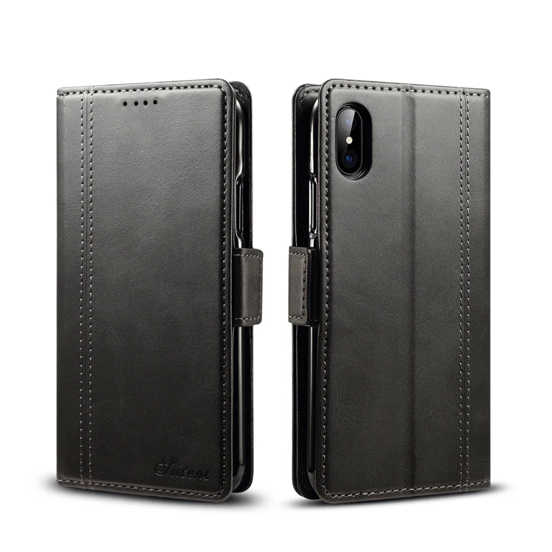Роскошный кожаный чехол-книжка разных цветов для iPhone X 7/8 PLUS чехол-бумажник чехол 7