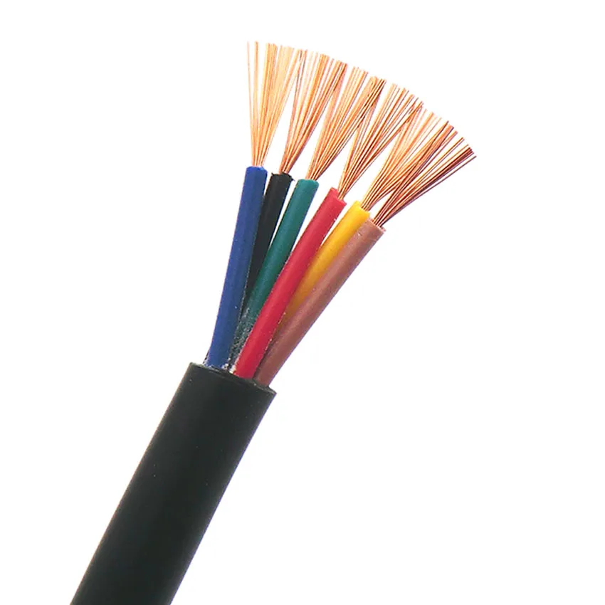 Black Soft Sheath Wire 6 Core 0.2 0.3 0.5 0.75mm² Signal Control Line with Oxygen Free Copper 10m (24 22 20 18AWG) | Обустройство