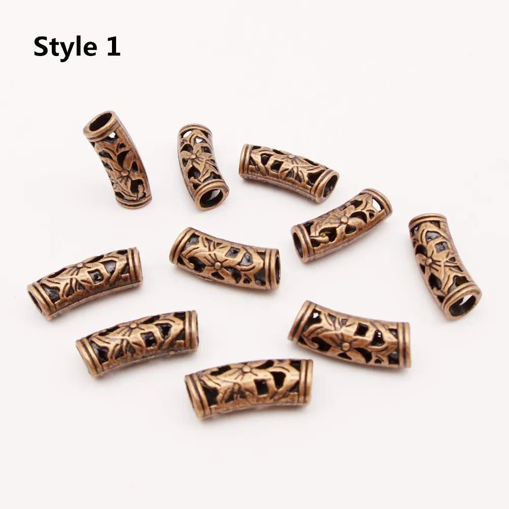 10pcs Style 1 10 шт./упак. красный Медь отличаются друг от друга 8 видов стилей, подвязанные лентой, с объемной волной, дредлоки, для увеличения объема, бусины кольца трубки Головные уборы украшения для Для мужчин Для женщин - Цвет: 10pcs Style 1
