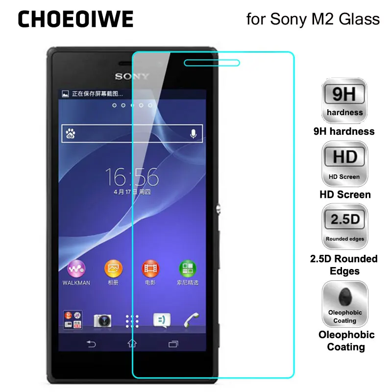 CHOEOIWE 2.5D 9H закаленное стекло для Sony Xperia M2 D2302 D2303 S50h Защитная пленка экрана|tempered