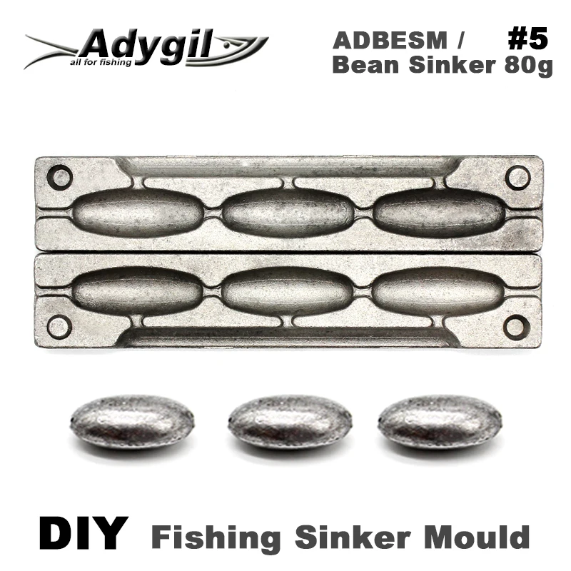 Adyгил DIY рыболовные бобы грузила пресс форма ADBESM/#5 бобзик 80 г 3 полости|Рыболовные